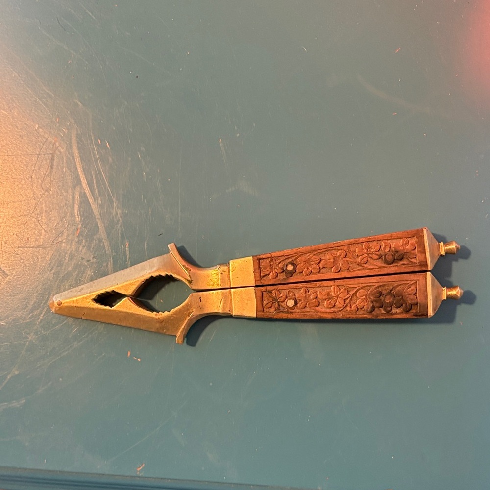 Vintage Brass and Wood Nutcracker